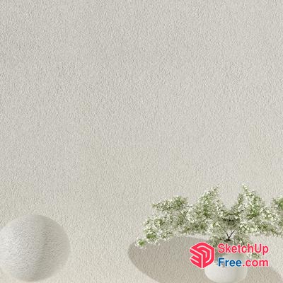 White Vase With Greenery And Shadows On A White Wall 3D SketchUp File