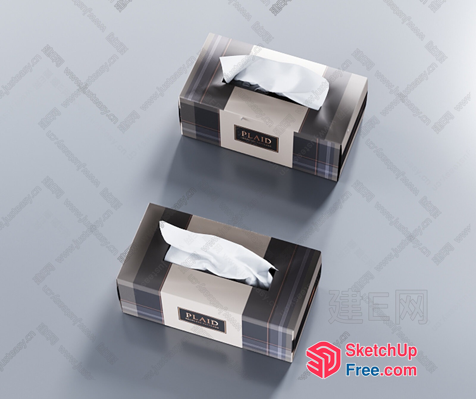 Plaid Tissue Box Design 3D SketchUp File