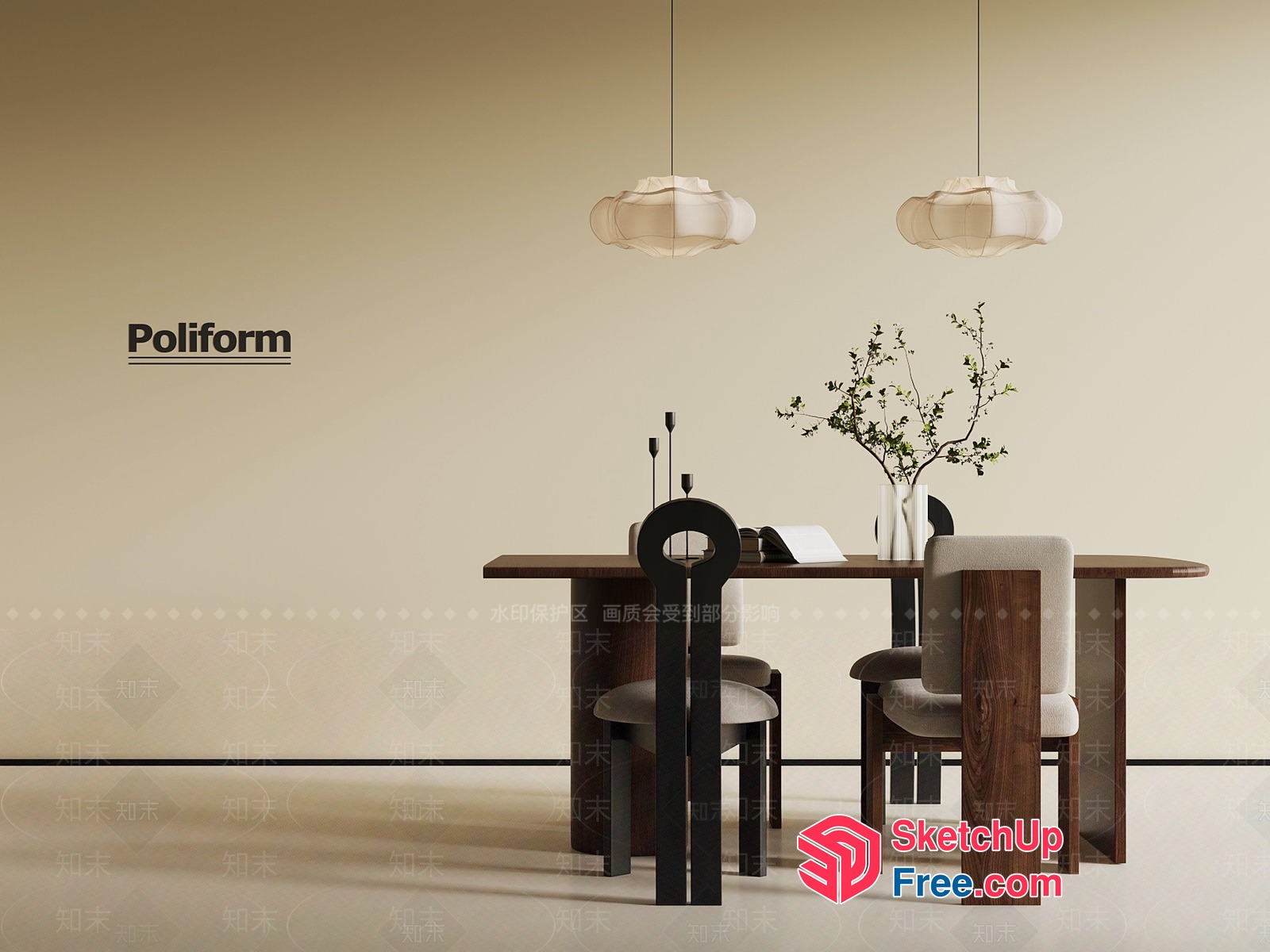 Poliform Dining Room 3D SketchUp File
