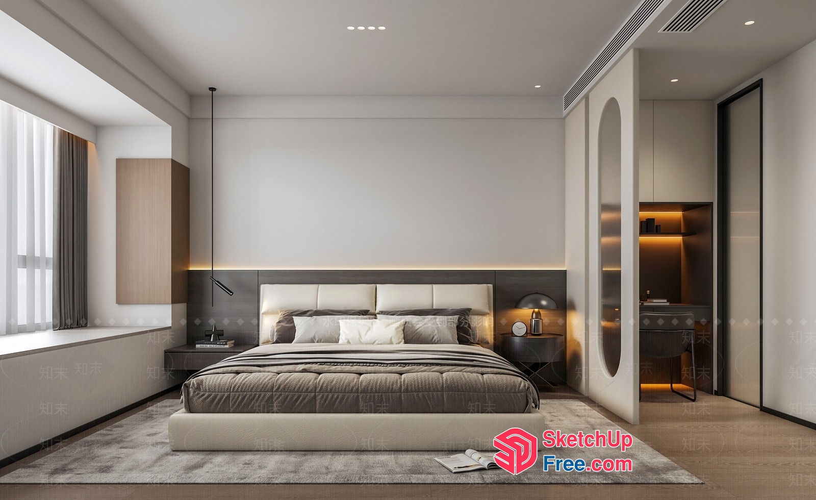 Modern Minimalist Bedroom Interior Design 3D SketchUp File