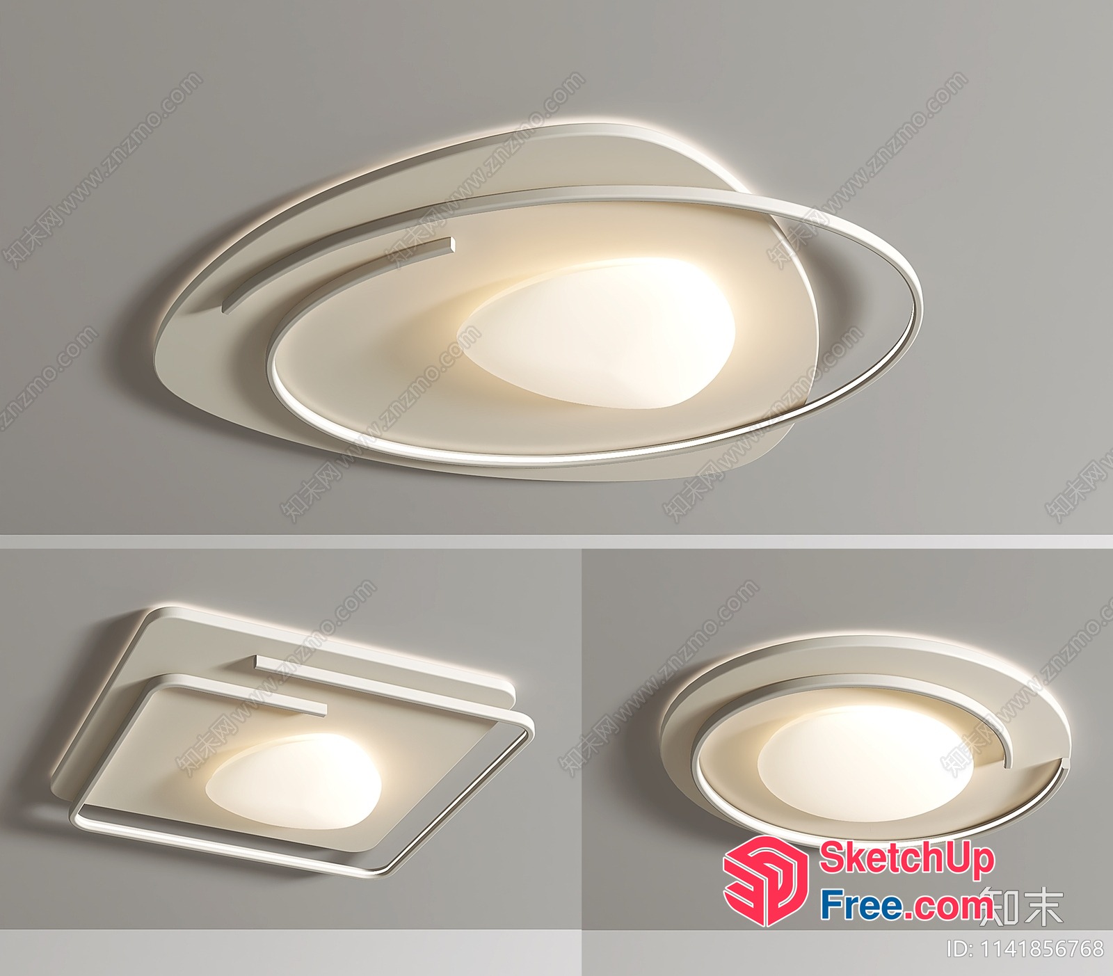 Modern Ceiling Light Fixture With Sleek Design 3D SketchUp File