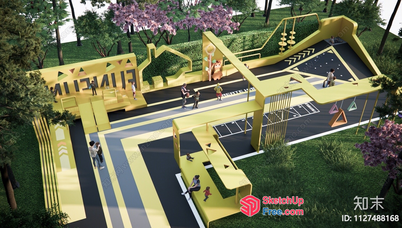 Modern Yellow Playground With Sleek Design 3D SketchUp File