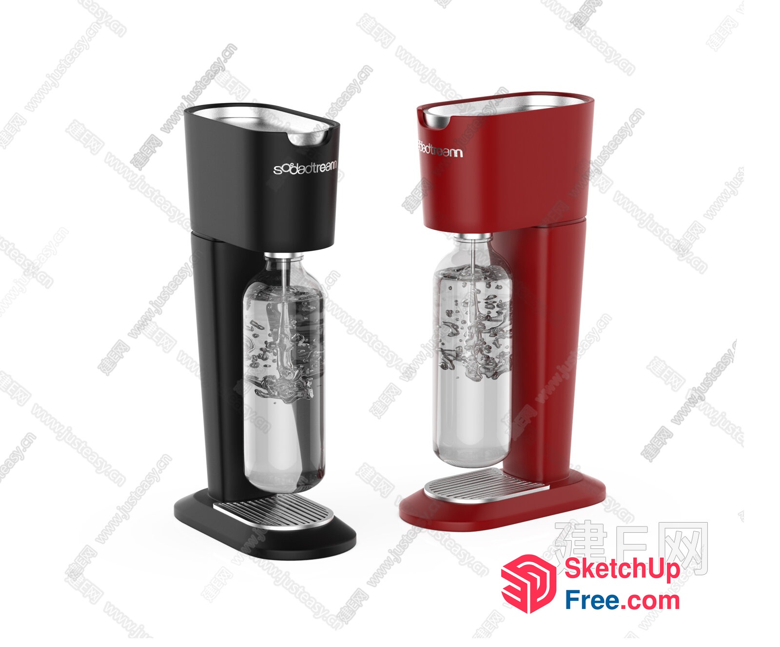 Sodastream Water Dispensers In Modern Red And Black 3D SketchUp File