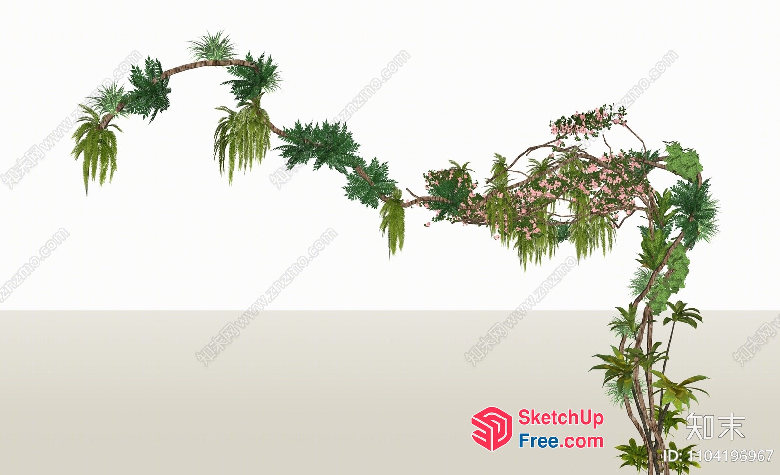 Asian-Style Plant Decor 3D SketchUp File