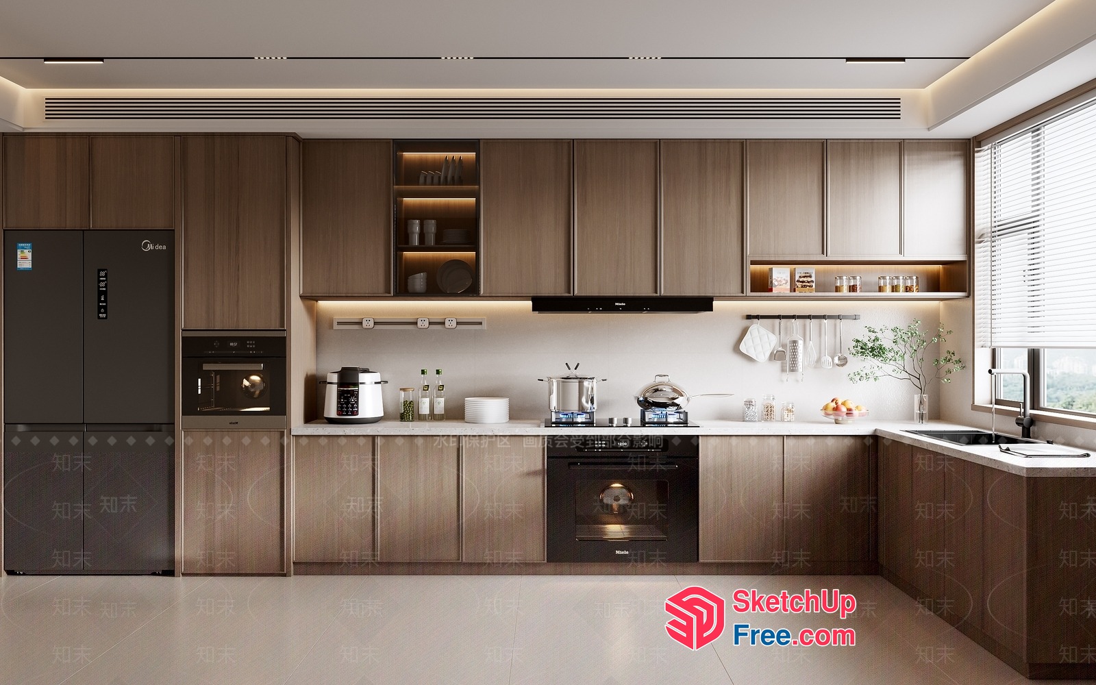 Modern Kitchen With Sleek Appliances And Neutral Tones 3D SketchUp File