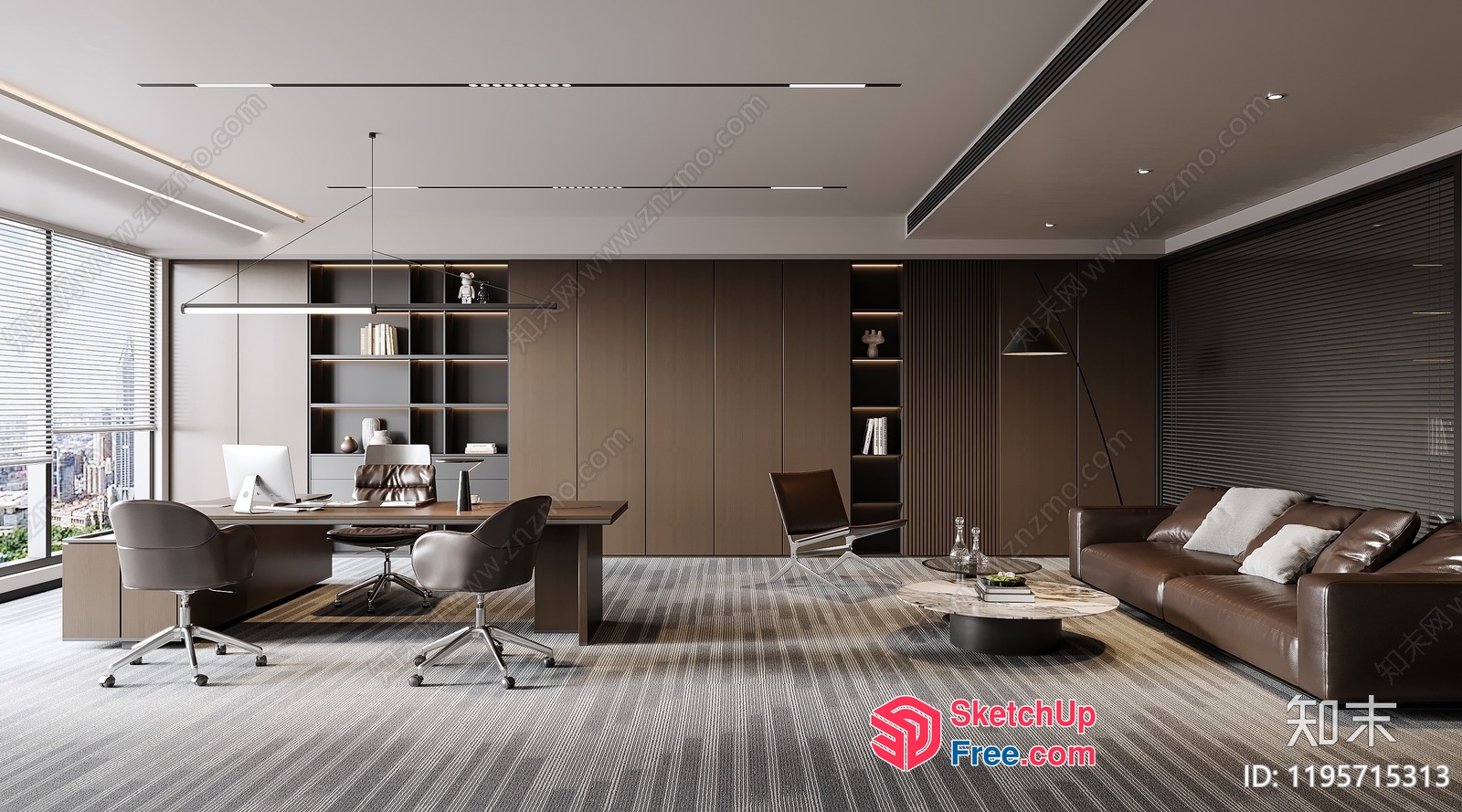 Modern Office Space With Minimalist Furniture 3D SketchUp File