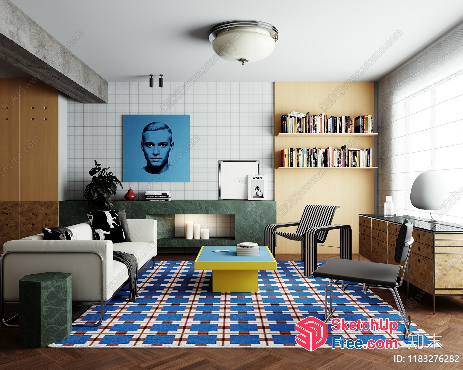 Modern Living Room With A Unique Blend Of Styles 3D SketchUp File