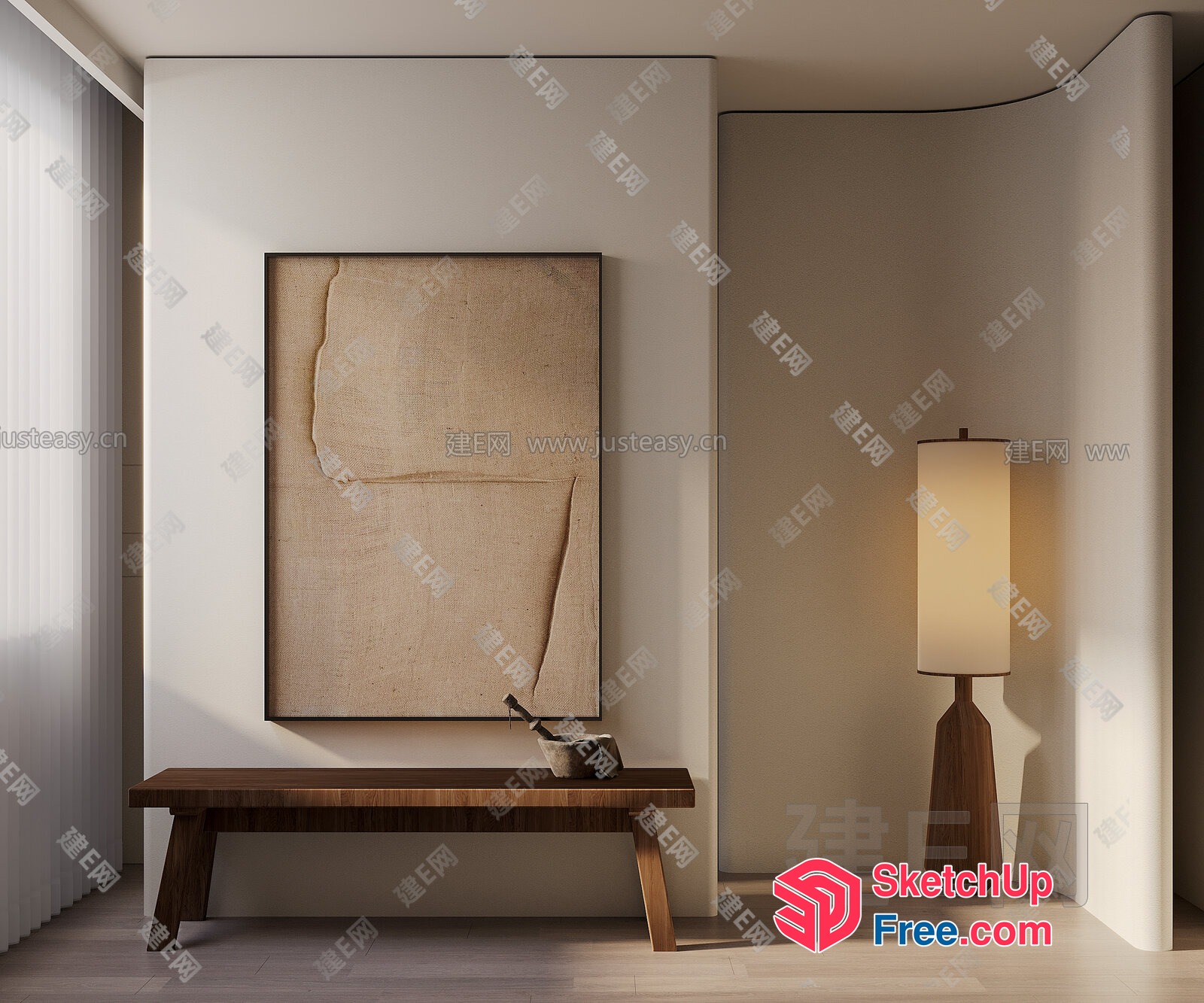 Minimalist Wabi-Sabi Style Interior 3D SketchUp File