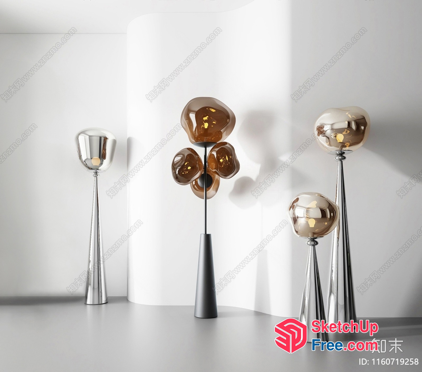 Sleek Modern Glass Sculpture Decor 3D SketchUp File