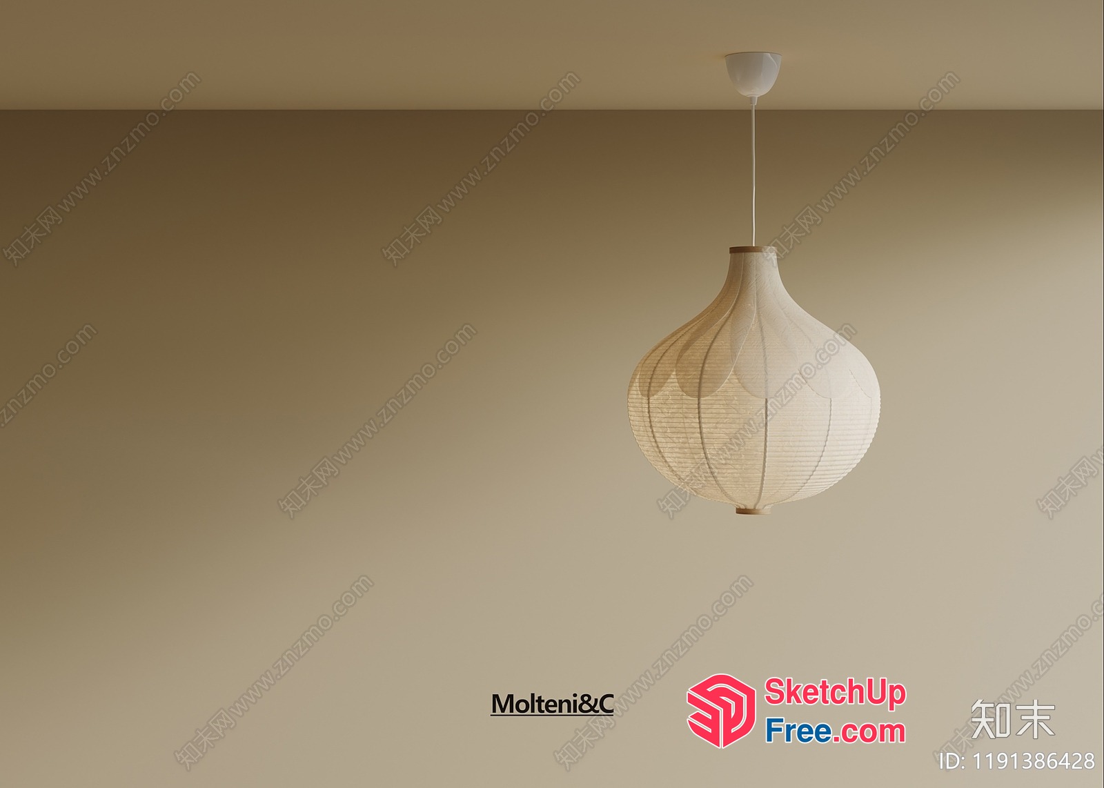 Hanging Light Fixture In A Minimalist Style 3D SketchUp File