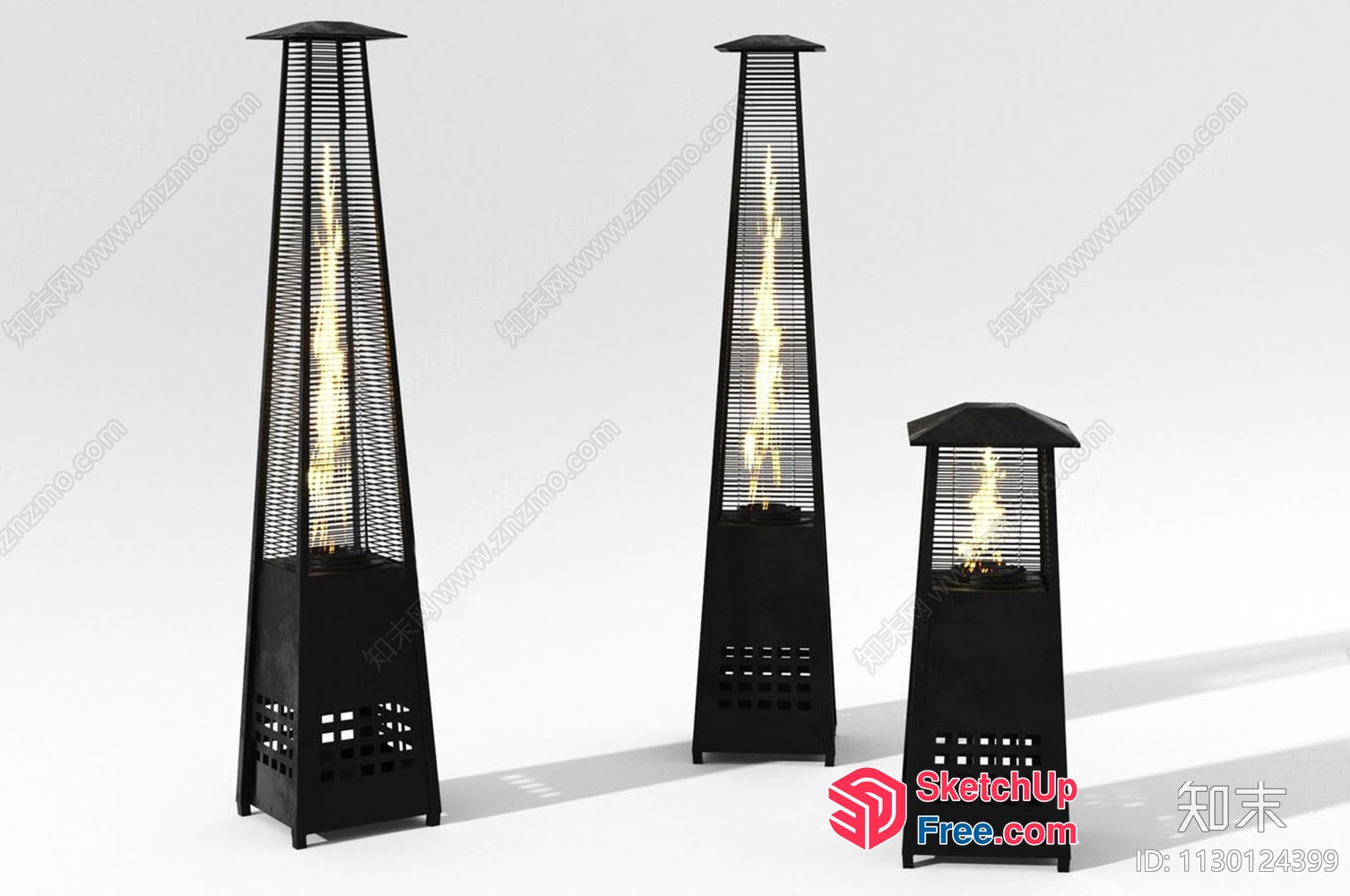 Outdoor Patio Heater With Decorative Metal Frame 3D SketchUp File