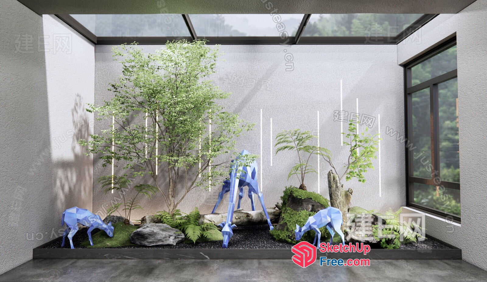 Serene Japanese-Inspired Garden Scene 3D SketchUp File