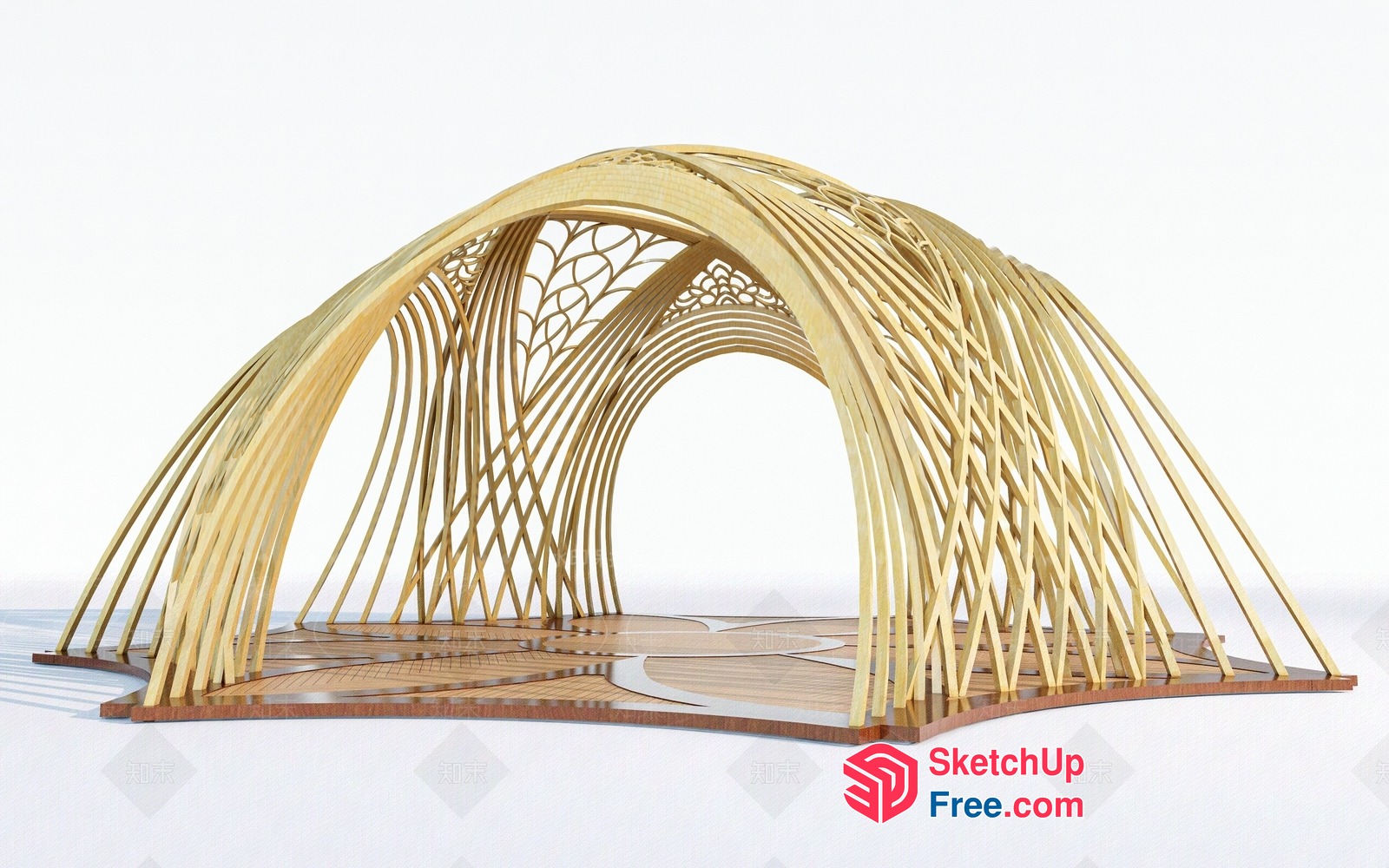 Intricate Wooden Archway Design 3D SketchUp File