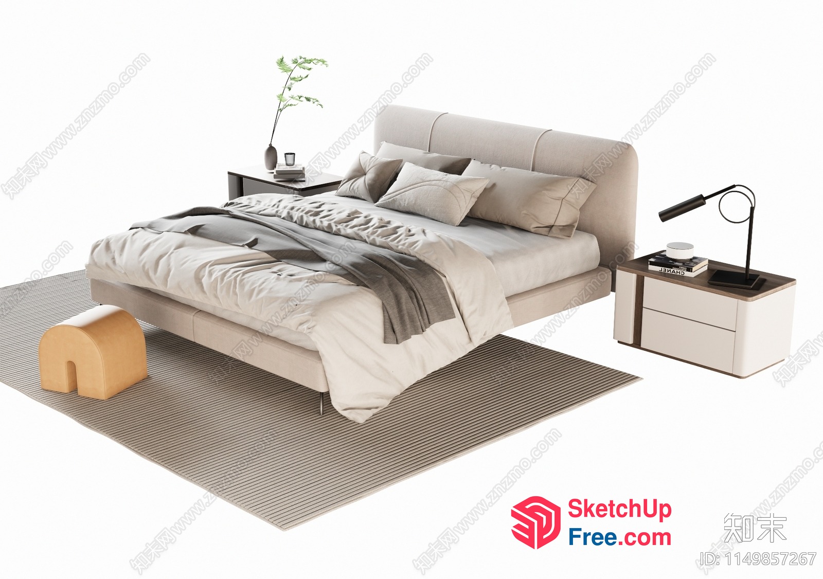 Modern Minimalist Bedroom Furniture 3D SketchUp File