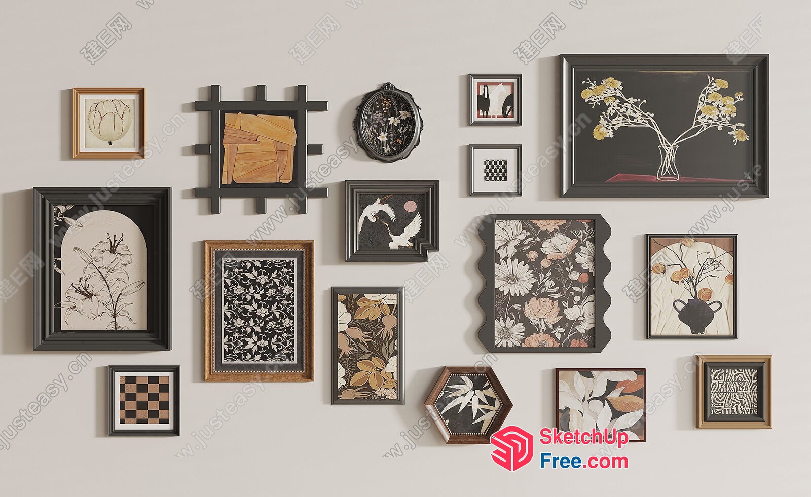 Elegant Framed Art Collection 3D SketchUp File