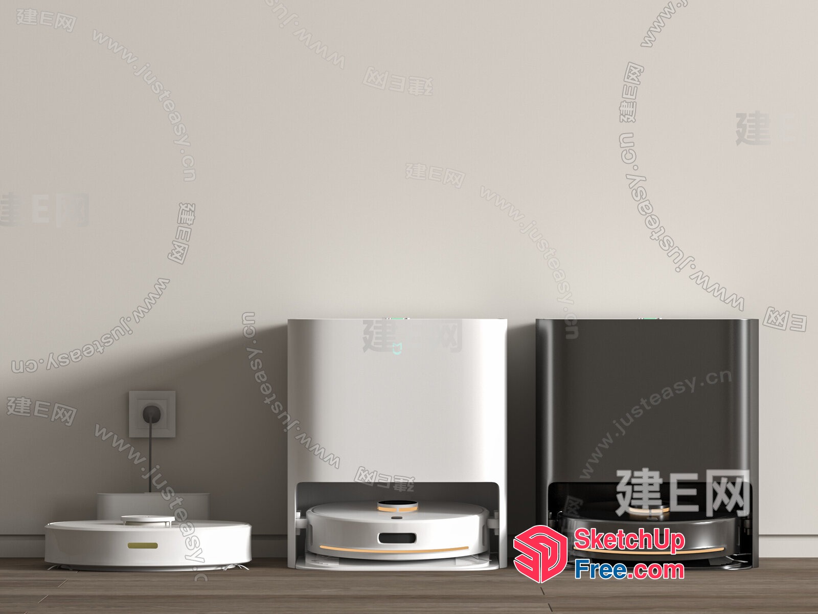 Modern Minimalist Robot Vacuum Cleaner Display 3D SketchUp File