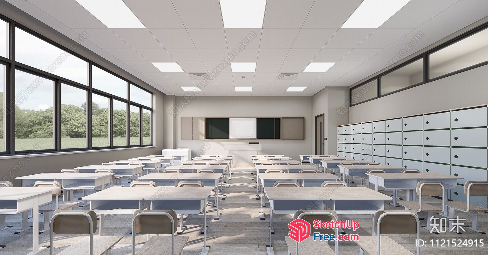 Modern Minimalist Classroom Interior 3D SketchUp File