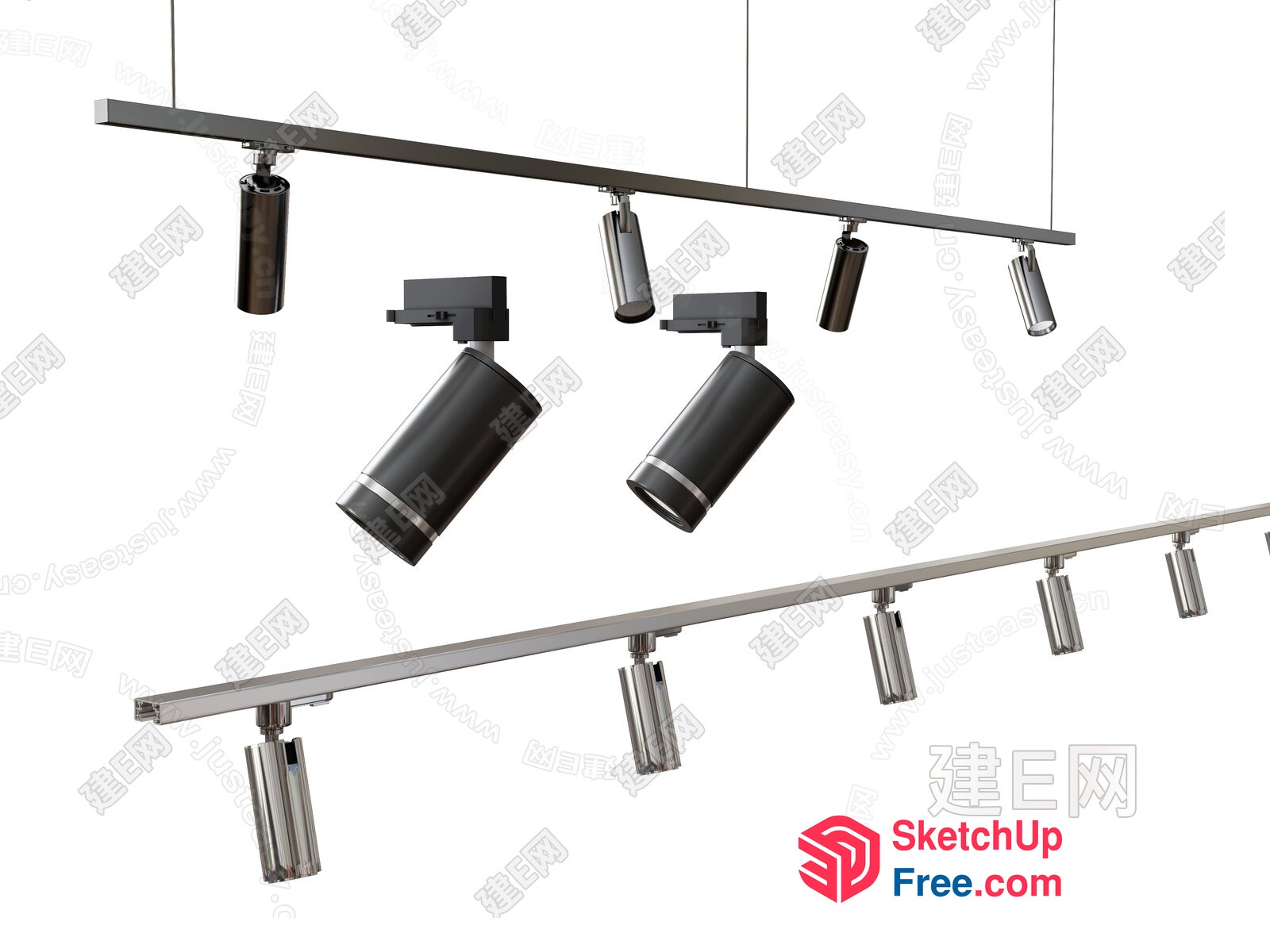 Modern Track Lighting System 3D SketchUp File
