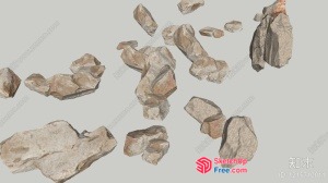 Roughly Collected Rocks 3D SketchUp File