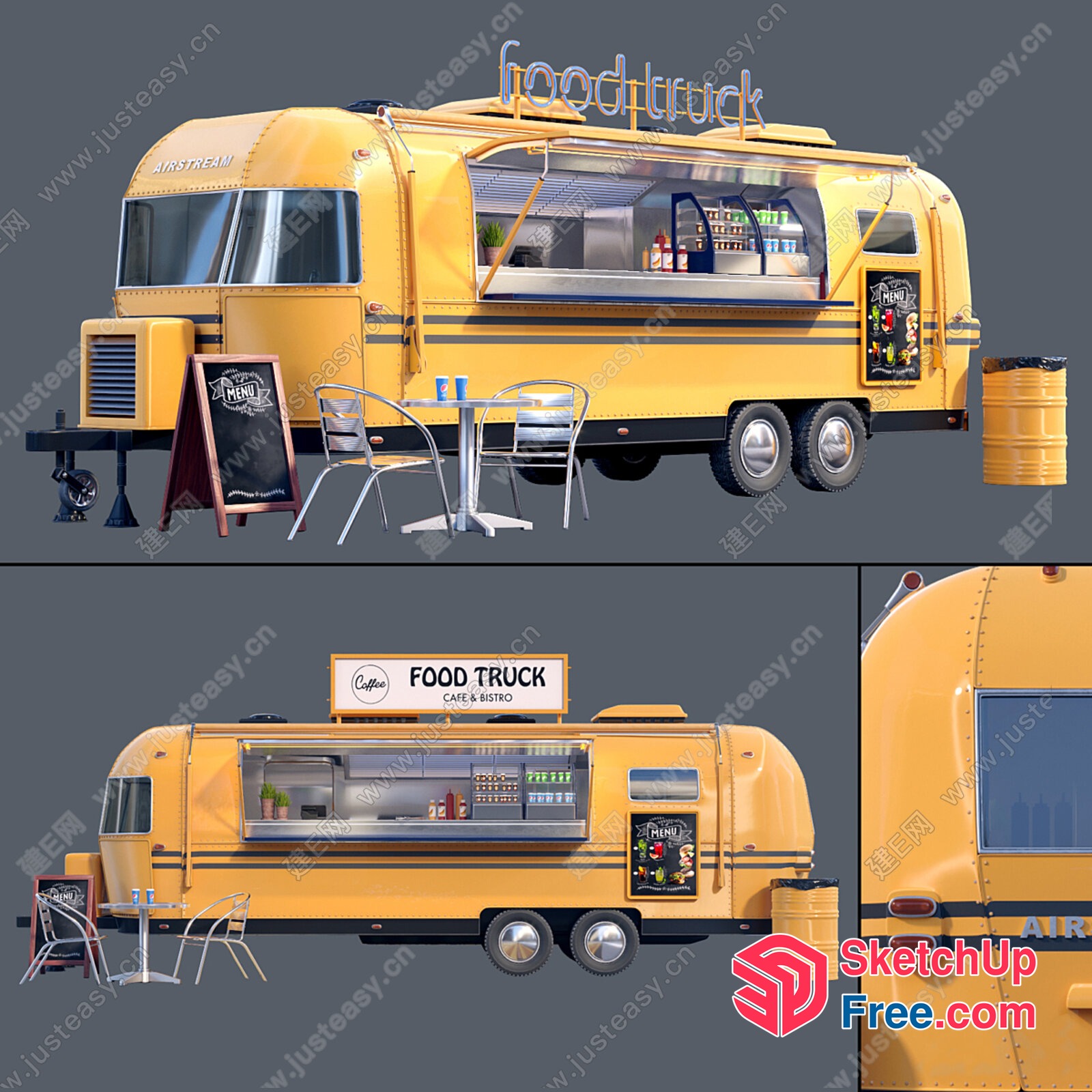 Stylish Food Truck Interior 3D SketchUp File