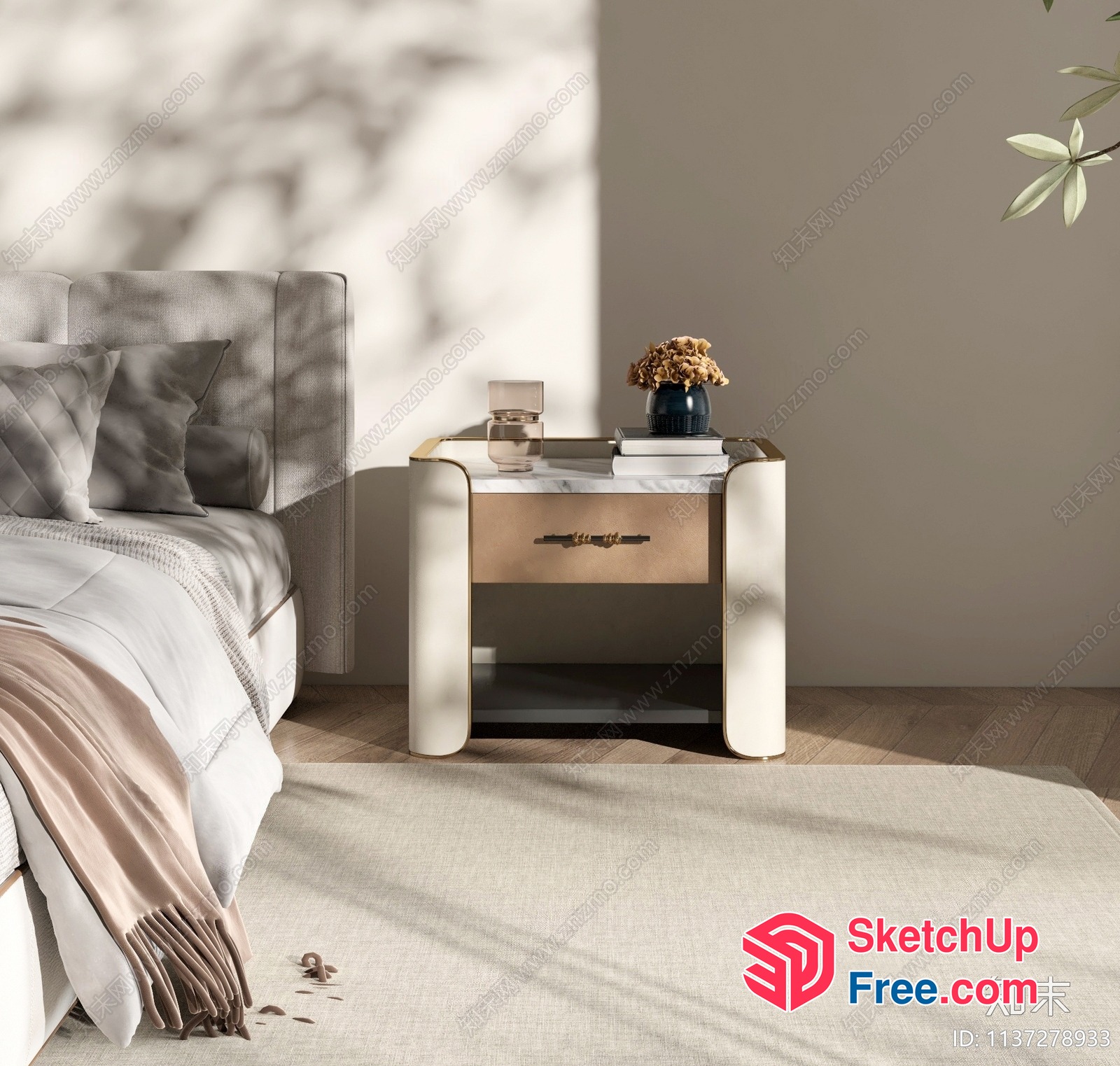 Elegant And Modern Bedroom Interior 3D SketchUp File
