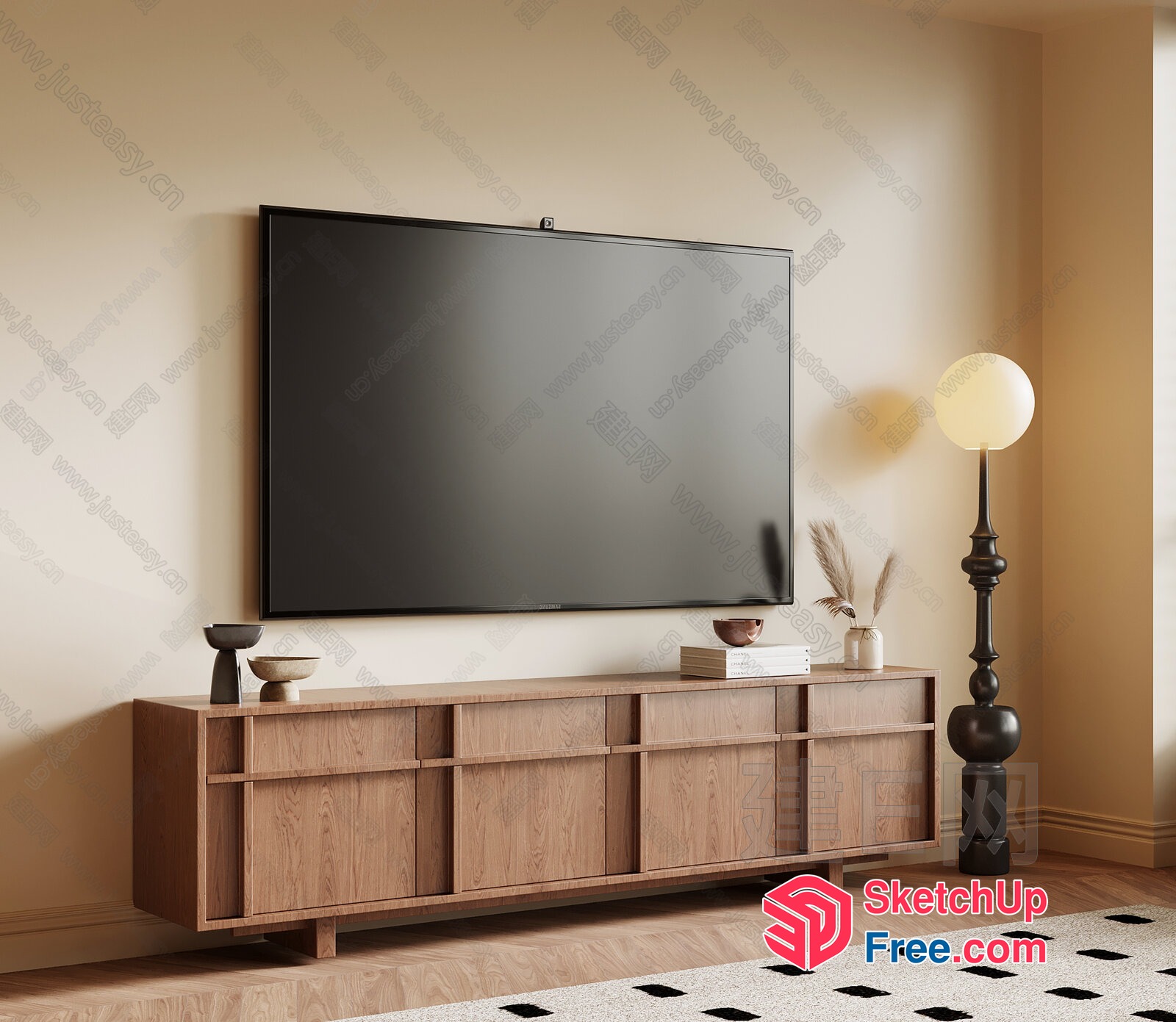 Modern Minimalist Tv Wall Decor 3D SketchUp File