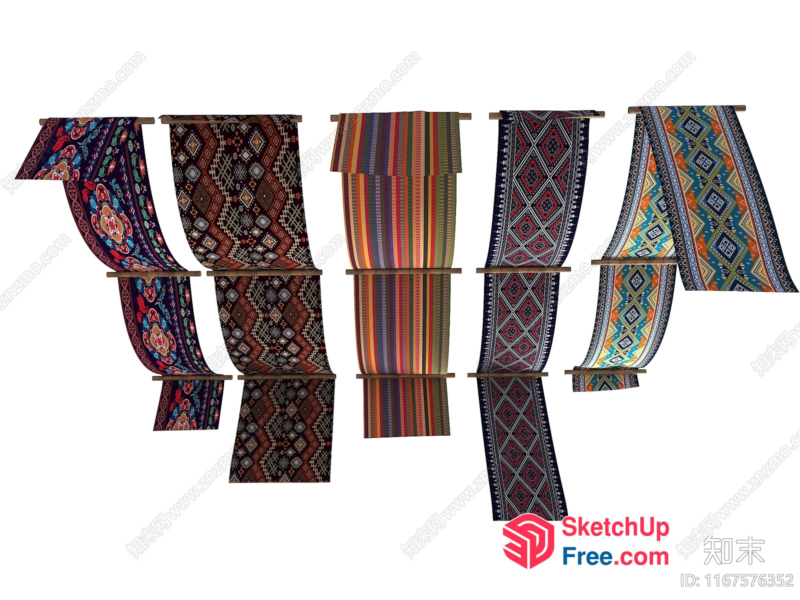 Colorful Textile Designs 3D SketchUp File