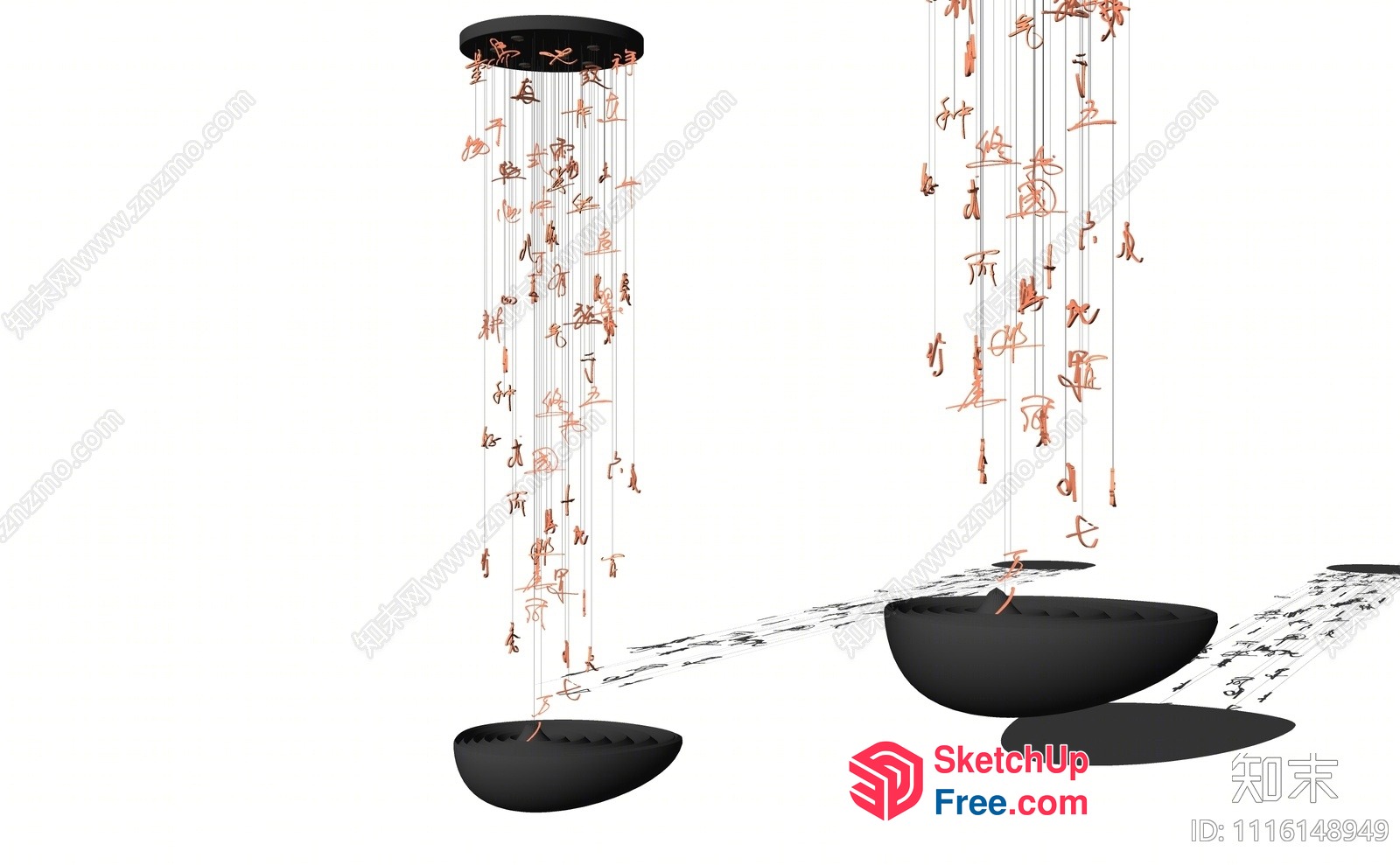 Suspended Ornate Decorative Lighting Fixtures 3D SketchUp File
