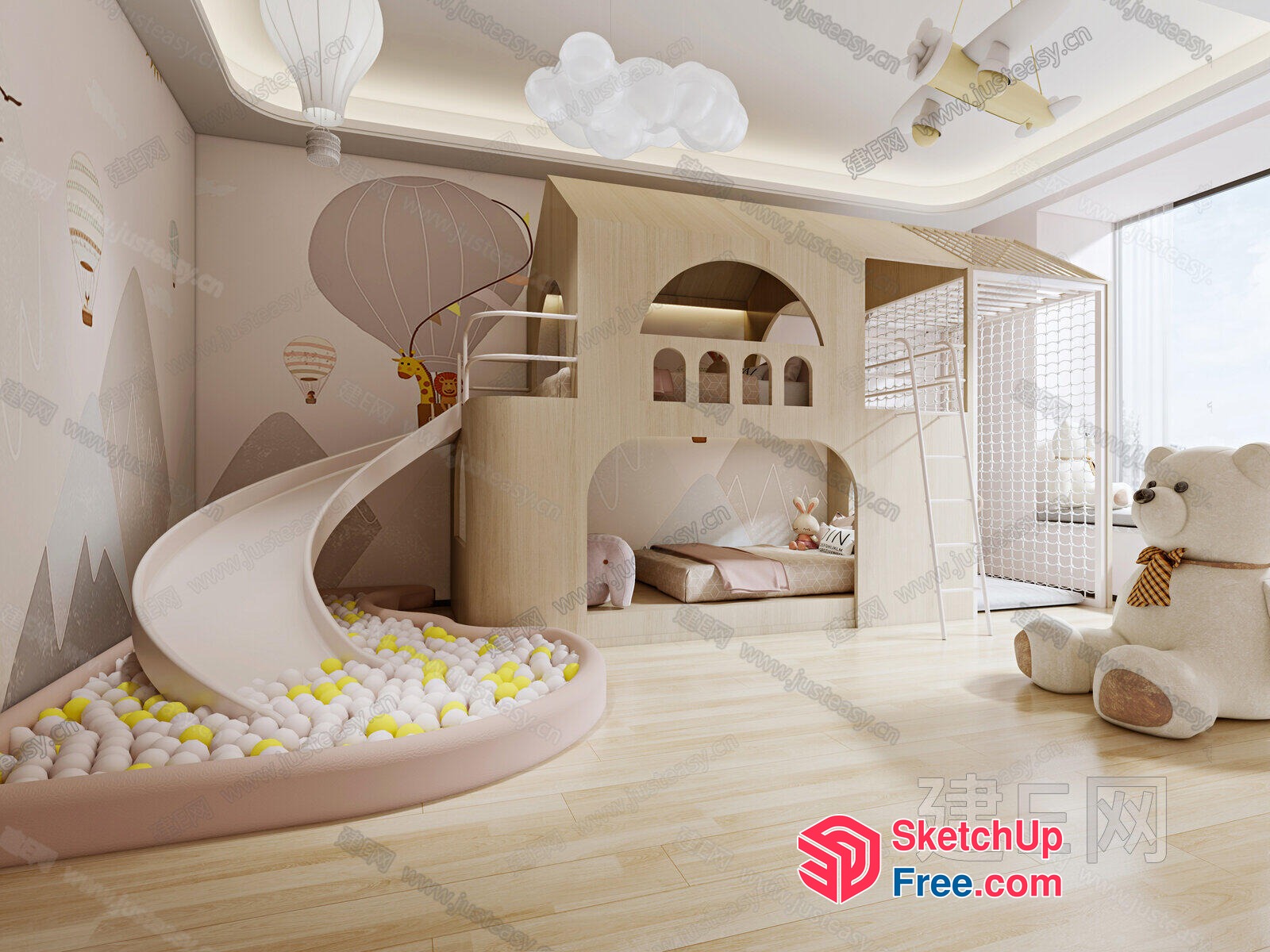 Playful Whimsical Children'S Playroom 3D SketchUp File