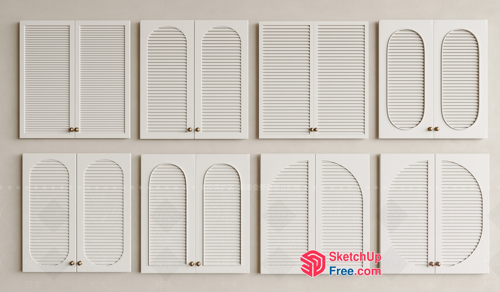 Elegant White Shutters And Doors 3D SketchUp File