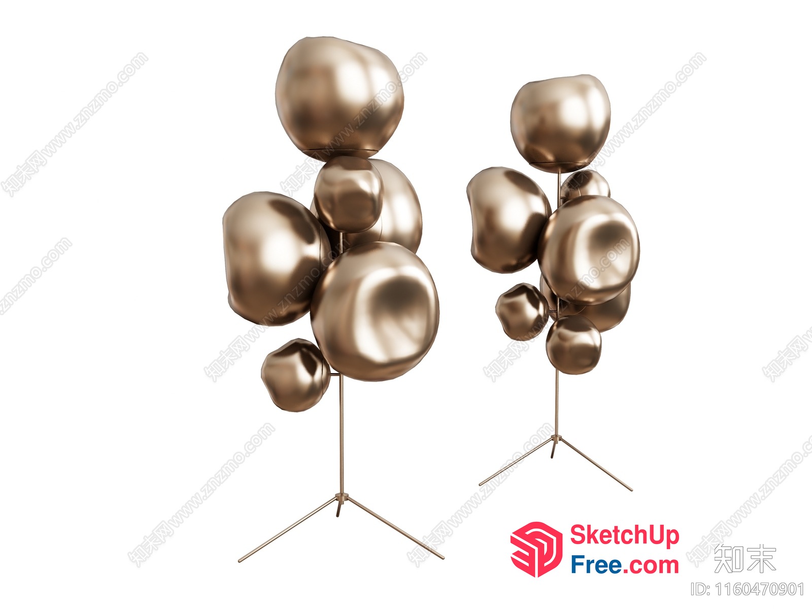 Golden Balloon Sculpture Decorations 3D SketchUp File