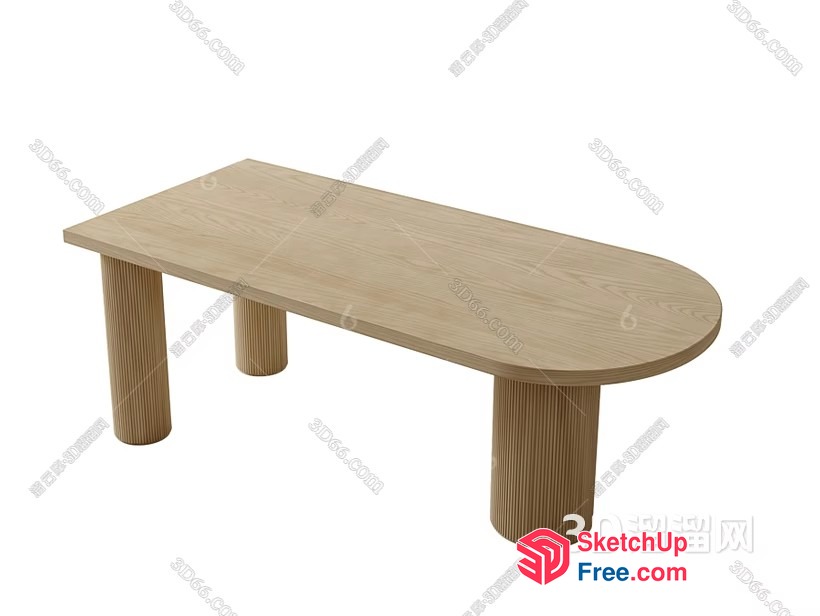 Minimalist Style Wood Coffee Table 3D SketchUp File