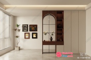 Elegant Minimalist Japanese Style Living Room Interior 3D SketchUp File