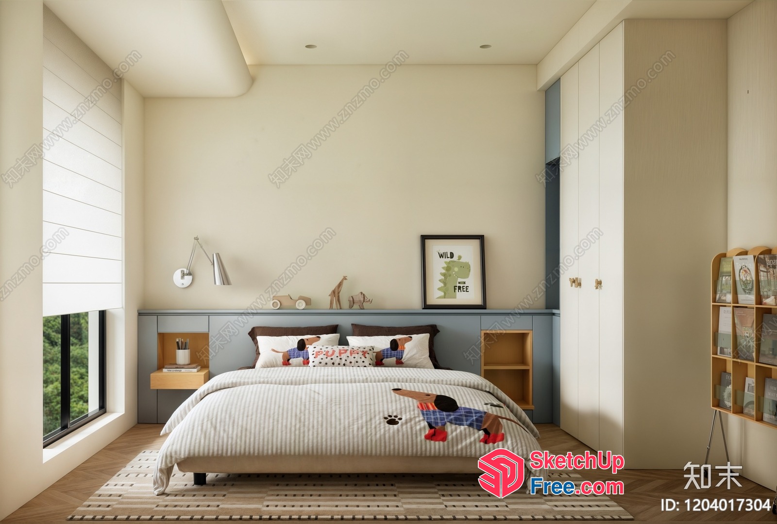 Modern Minimalist Bedroom With Natural Light 3D SketchUp File