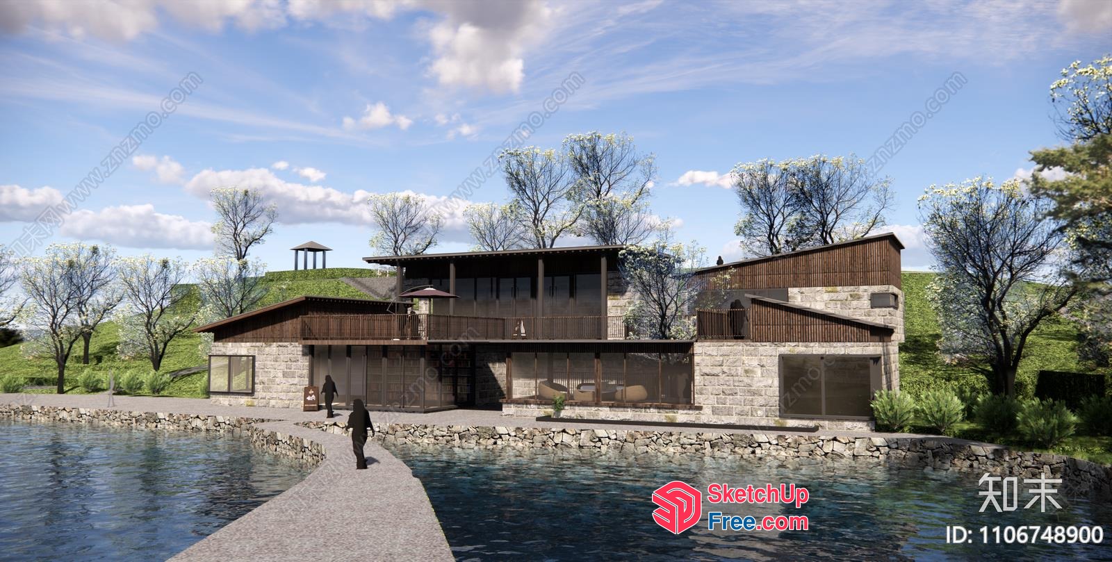 Exterior Villa With Modern And Natural Design Elements 3D SketchUp File