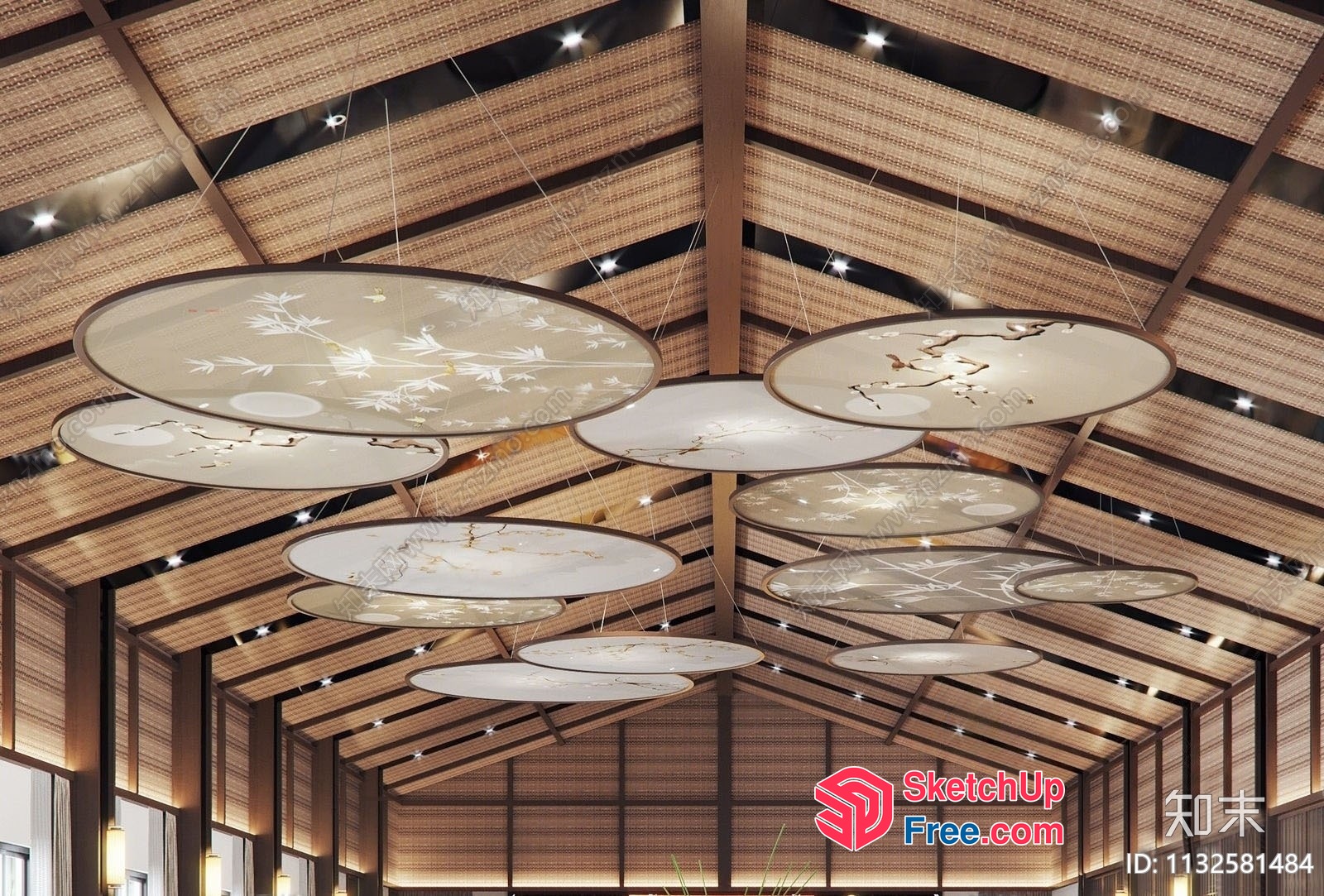 Elegant And Modern Ceiling Light Fixture 3D SketchUp File