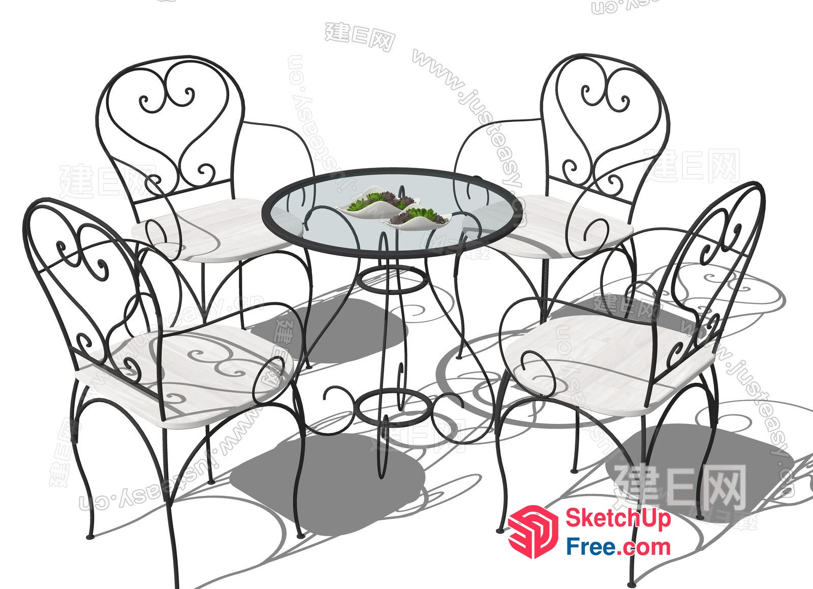 Elegant Outdoor Table And Chair Set 3D SketchUp File