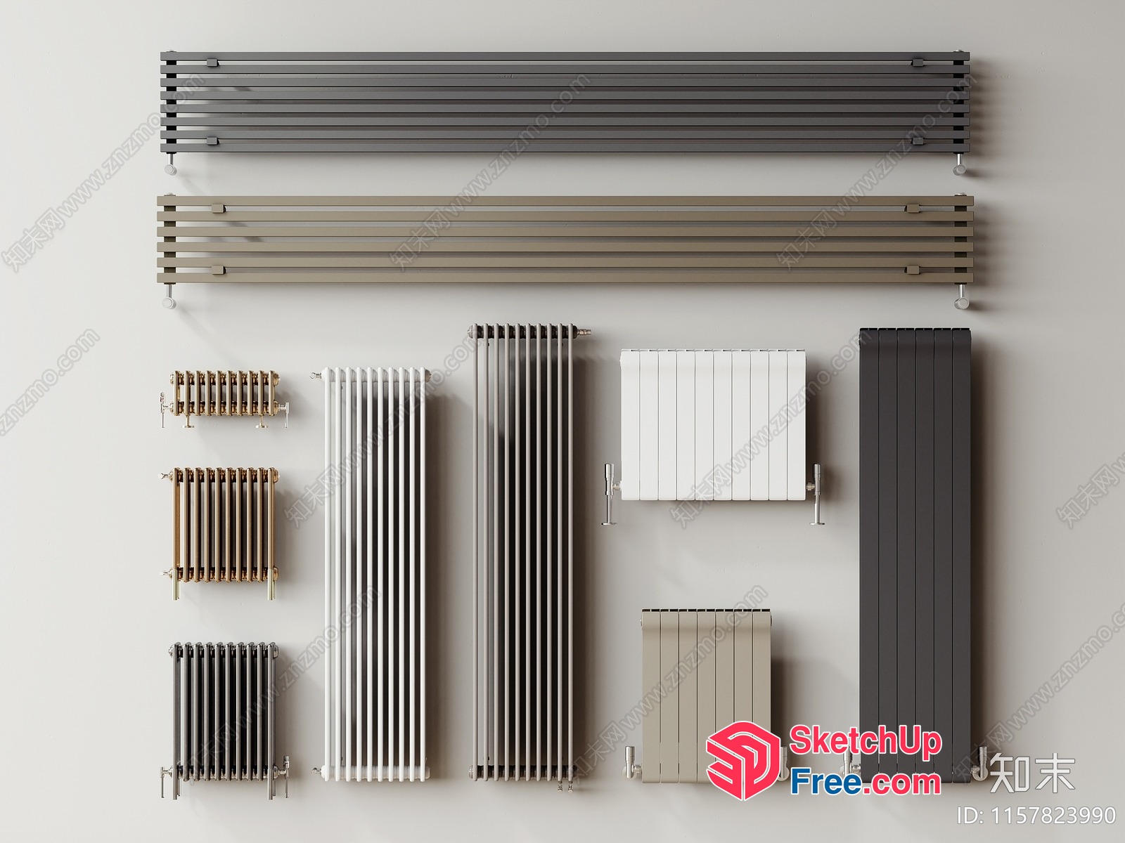 Modern Radiators In Various Styles And Colors 3D SketchUp File