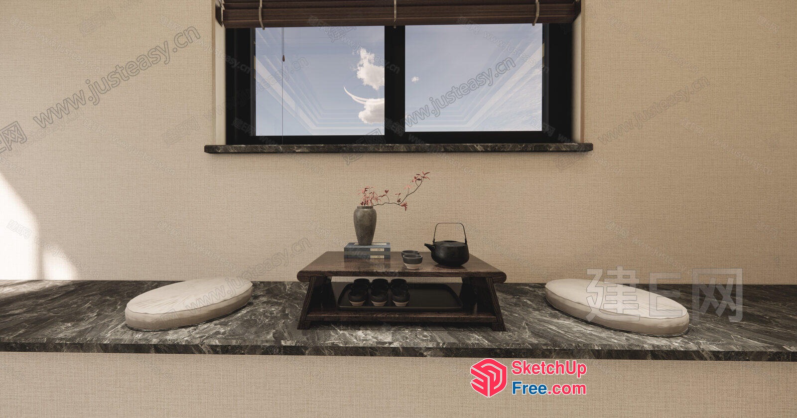 Wabi-Sabi Style Japanese Interior 3D SketchUp File