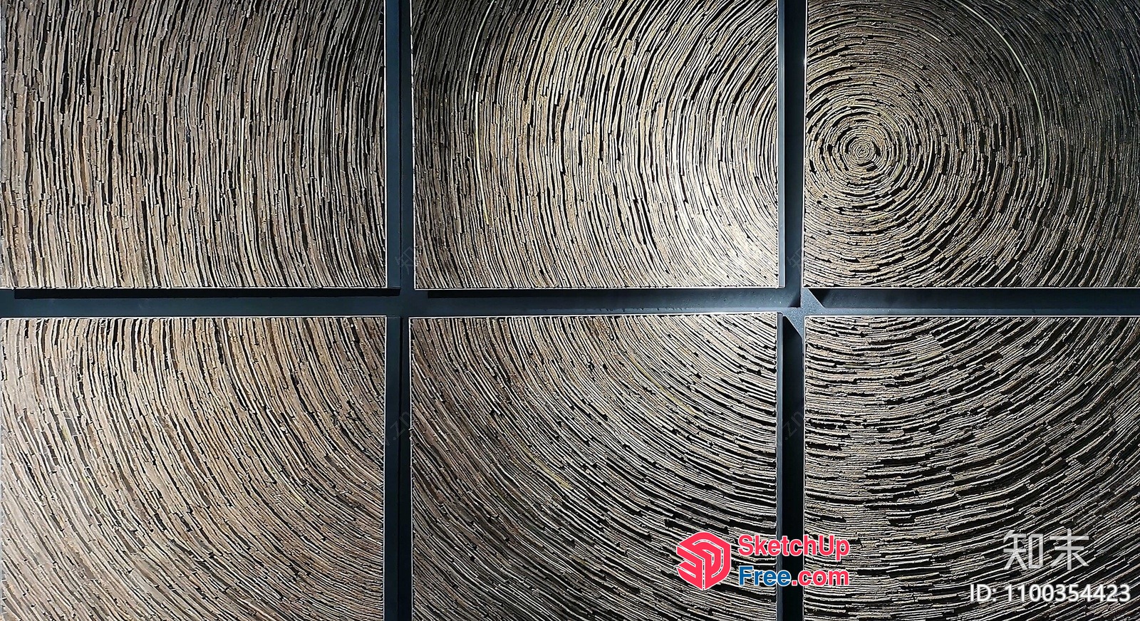 Wood Grain Patterned Wall Paneling 3D SketchUp File