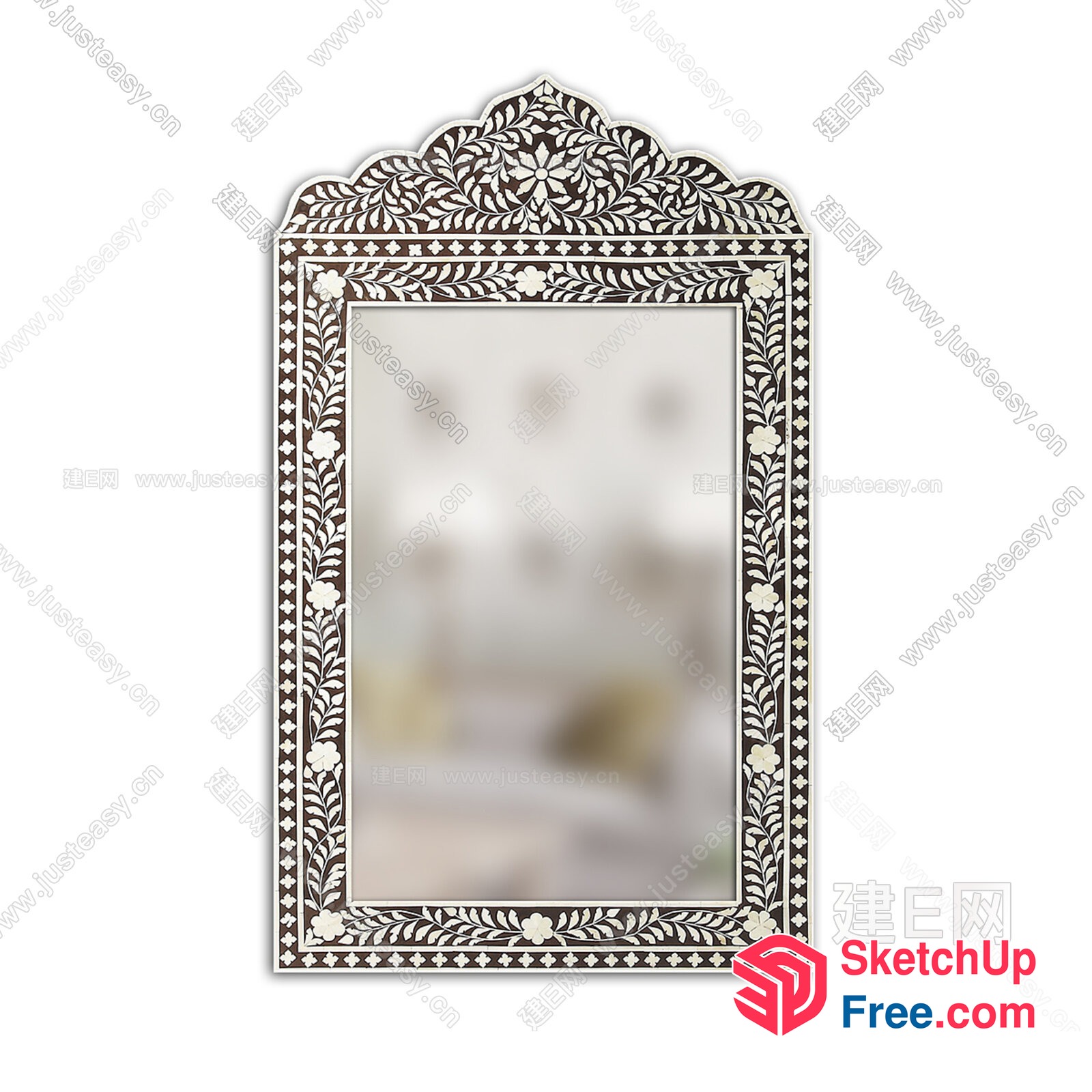 Decorative Floral Frame Mirror 3D SketchUp File