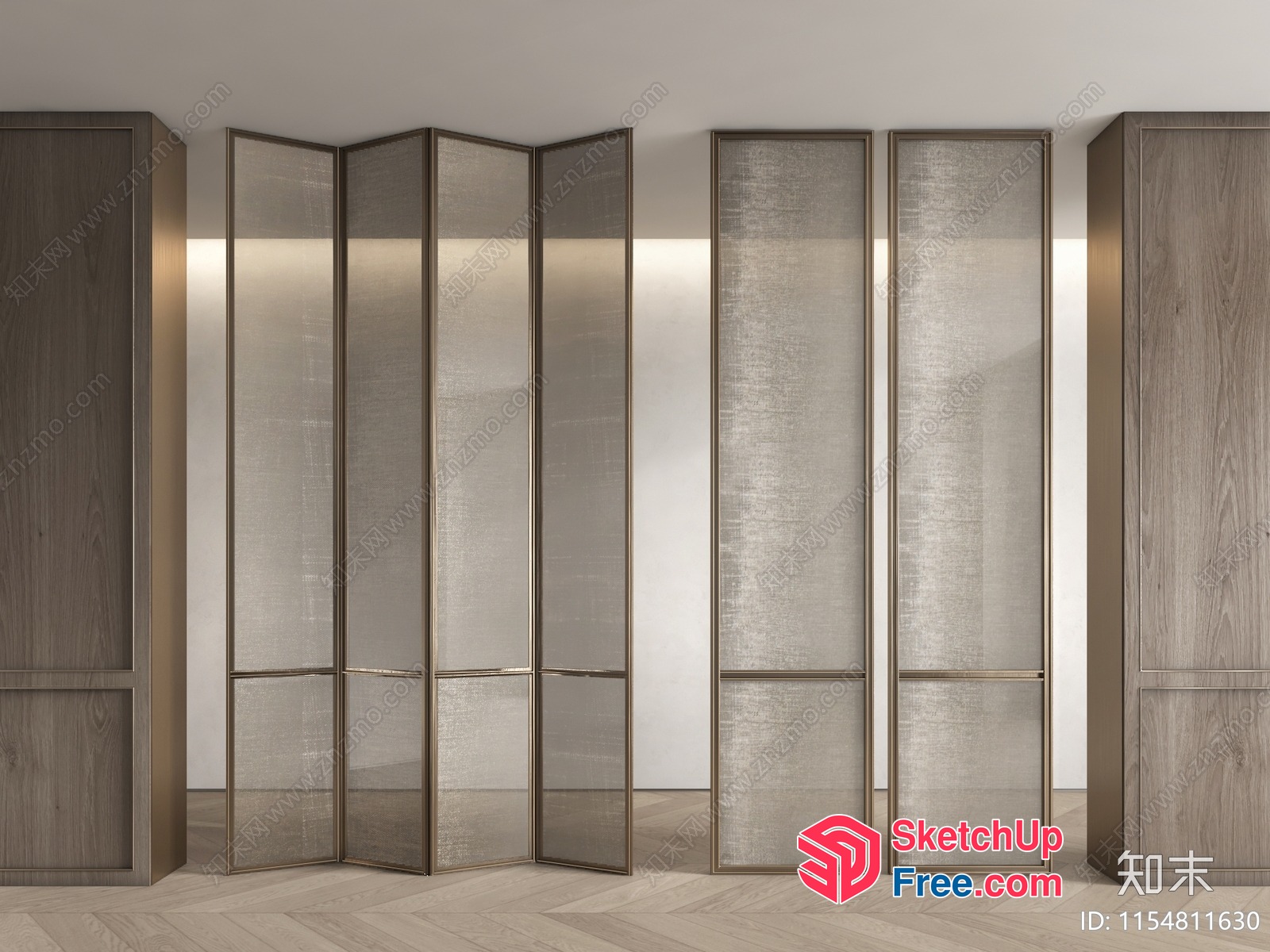 Elegant Partition Screen With Lighted Accent 3D SketchUp File