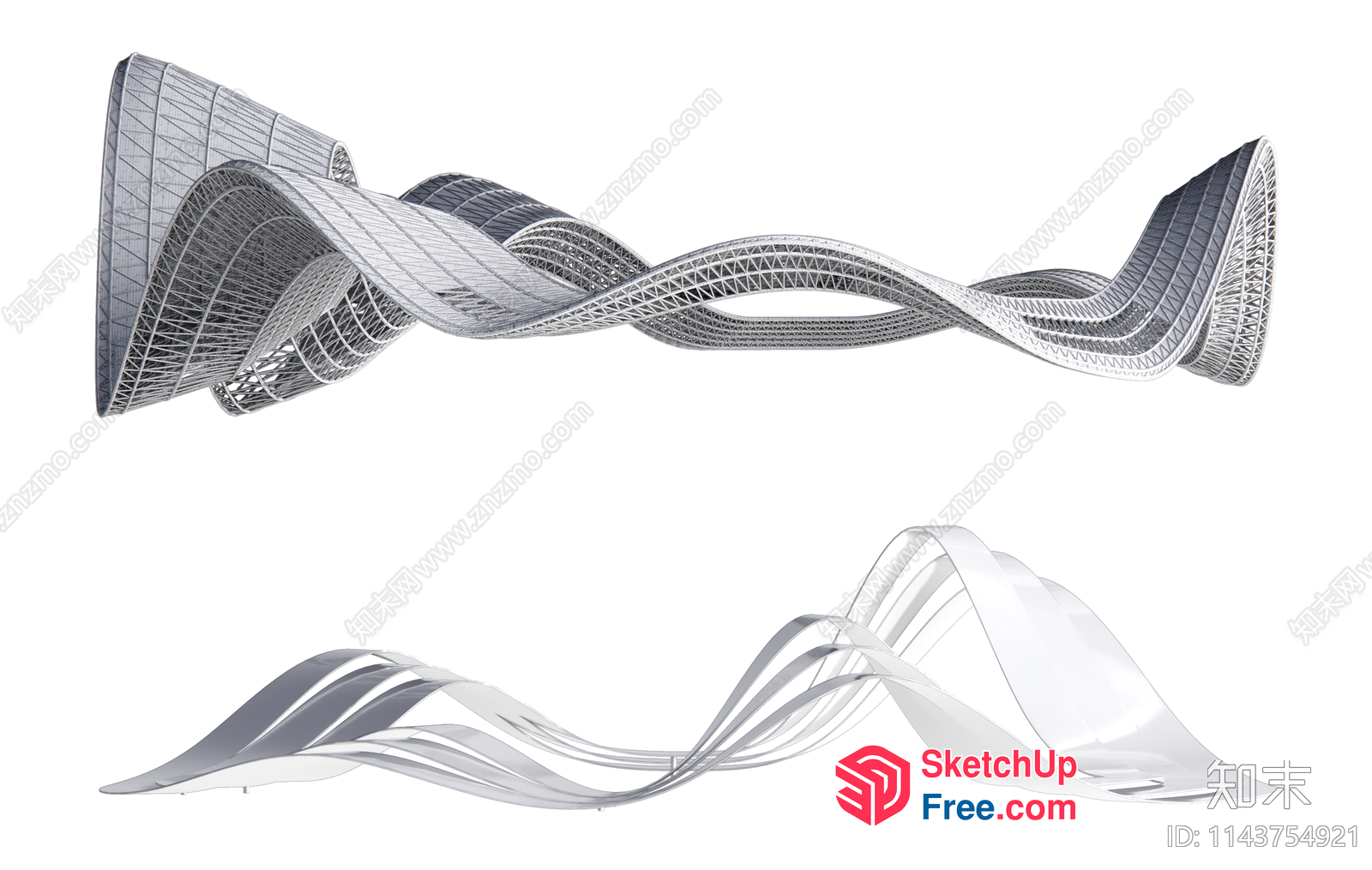 Architectural Sculpture Of Twisted Metal 3D SketchUp File