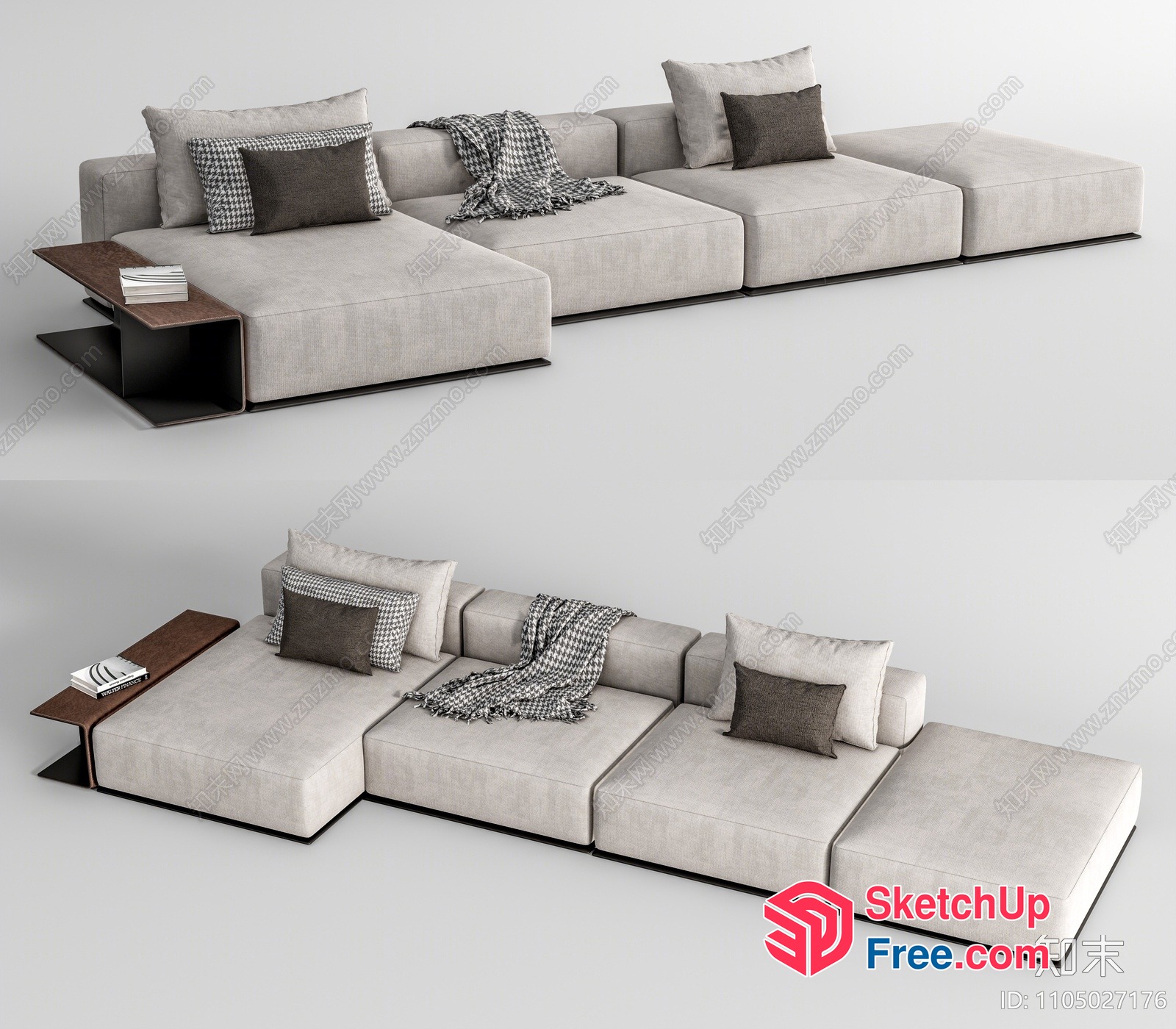 Modern Minimalist Creamy Style Living Room Furniture 3D SketchUp File