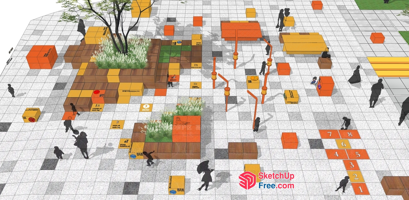 Vibrant Urban Oasis 3D SketchUp File