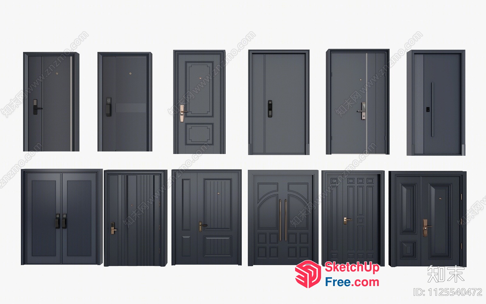 Various Door Styles 3D SketchUp File