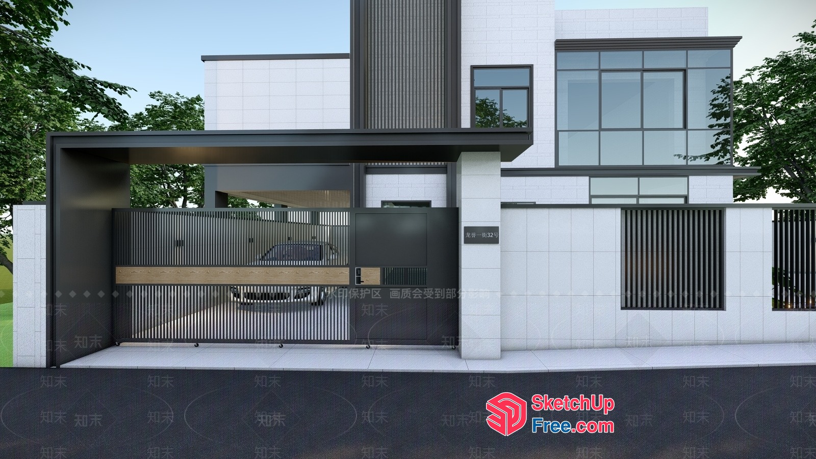 Modern Villa Exterior Design With Clean Lines And Minimalist Aesthetic 3D SketchUp File
