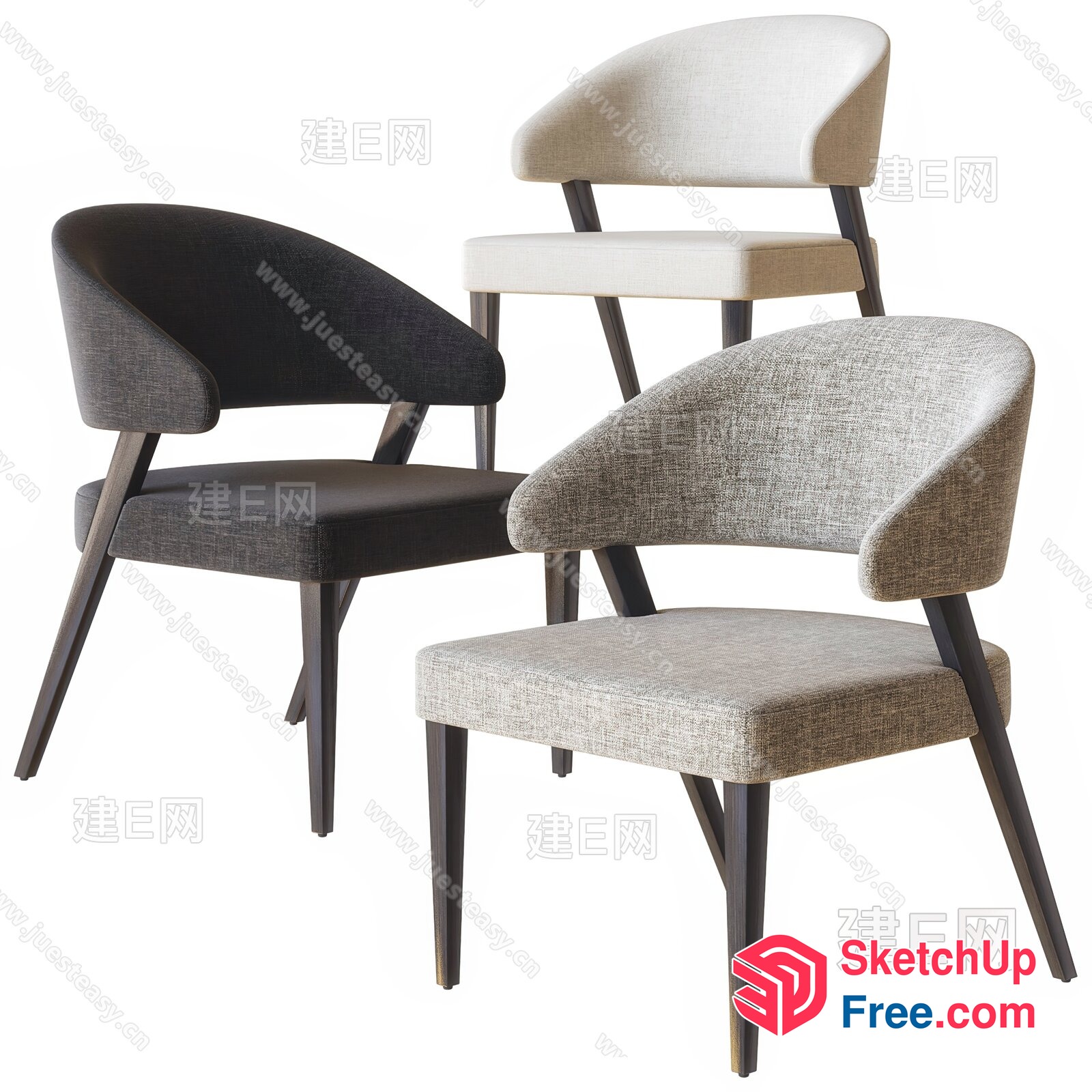 Elegant And Modern Upholstered Chairs 3D SketchUp File