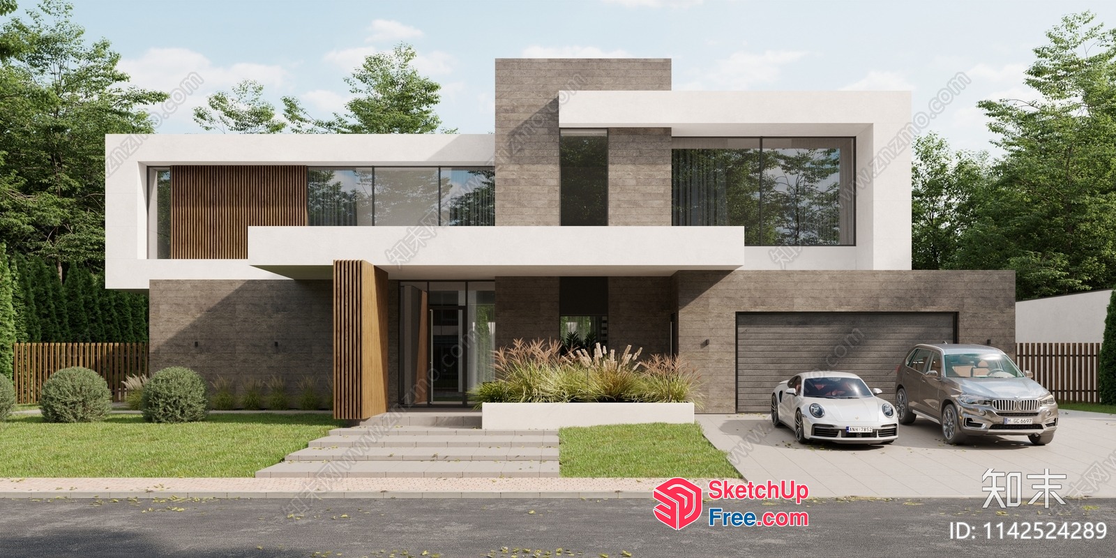 Contemporary Modern Luxury House Exterior 3D SketchUp File