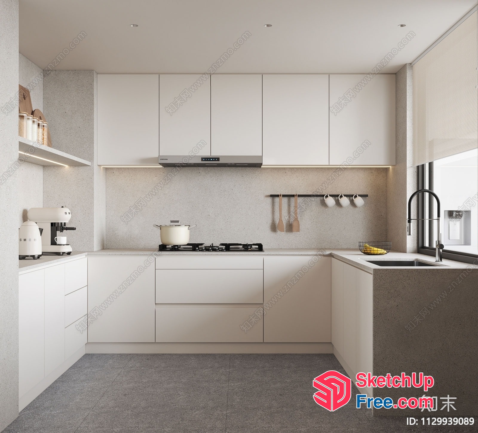 Modern Minimalist Kitchen Interior 3D SketchUp File